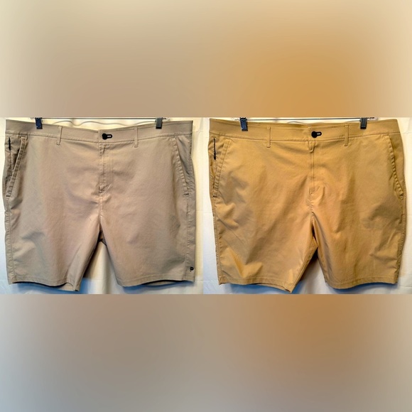 Lot Of 2 Public Rec Tech Dealmaker Tech Shorts Men’s Size 44 8” Tan & Gray - Picture 1 of 16